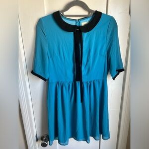 Vintage Cotton Candy - Blue & Black mini Dress with sleeves (M/L)